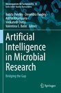 Buchcover: "Artificial Intelligence in Microbial Research", Mikroskopische Bakterien im Hintergrund, Springer-Logo unten rechts.