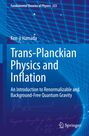 „Fundamental Theories of Physics 223. Ken-ji Hamada. Trans-Planckian Physics and Inflation.“ Hintergrund: Blaues Muster.