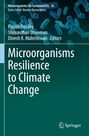 Buchcover mit Titel: "Microorganisms Resilience to Climate Change", Autoren: Piyush Pandey, Shrivardhan Dheeman. Hintergrund: Bakterien.