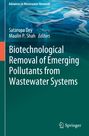 Text: "Advances in Wastewater Research" und "Biotechnological Removal of Emerging Pollutants from Wastewater Systems". Oben wellenartiges Wasser. Springer Logo unten rechts.