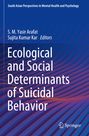 Text: "Ecological and Social Determinants of Suicidal Behavior." Blau-lila Hintergrund mit Wellenmuster. Springer-Logo.