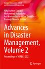 „Advances in Disaster Management, Volume 2. Proceedings of HSFEAS 2023.” Autoren: Nihal Anwar Siddiqui und andere. Springer-Logo. Hintergrund in Rot-Orange-Verlauf.