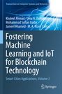 „Fostering Machine Learning and IoT for Blockchain Technology“ steht auf blauem Hintergrund mit Springer-Logo.