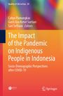 „The Impact of the Pandemic on Indigenous People in Indonesia“ vor buntem Hintergrund, mit Logos unten.