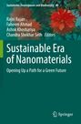 „Sustainable Era of Nanomaterials“: Grüner Hintergrund, rote Blumen, Herausgebernamen, Springer-Logo.