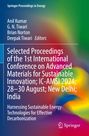 Buchtitel mit leuchtenden Farben: Autoren und Herausgeber, Konferenz zu nachhaltigen Materialien, August 2024, Delhi.