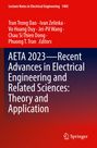AETA 2023 – Fortschritte in der Elektrotechnik: Theorie und Anwendung, roter Hintergrund, weißer Text.