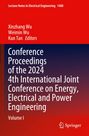 Roter und dunkelblauer Hintergrund mit Text: "Conference Proceedings of the 2024 4th International Joint Conference on Energy, Electrical and Power Engineering Volume I". Oben Autoren und Herausgeber: "Xinzhang Wu, Weimin Wu, Kun Tan". Springer-Logo unten rechts.