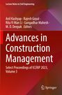 „Advances in Construction Management“, Konferenzband ICCRIP 2023, Band 3. Rote und violette Farbverläufe.