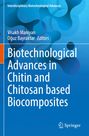Text: "Biotechnological Advances in Chitin and Chitosan based Biocomposites." Blaue strukturierte Hintergrundgrafik. 