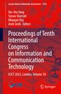 "Proceedings of Tenth International Congress on Information and Communication Technology. ICICT 2025, London, Volume 10."  
Rote graphische Hintergrundstruktur, blaues und weißes Textlayout. Unten rechts ist ein Verlagssymbol.