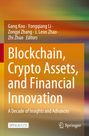 Titel: Blockchain, Crypto Assets, and Financial Innovation. Farbverlauf in Orange- und Brauntönen als Hintergrund.