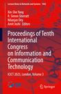 „Proceedings of Tenth International Congress on Information and Communication Technology, ICICT 2025, London, Volume 3.“ Rotes abstraktes Hintergrundbild, zwei Verlagslogos unten.