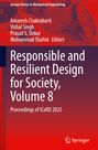 "Responsible and Resilient Design for Society, Volume 8" steht groß in der Mitte. Im Hintergrund technische Zeichnungen.