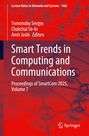 „Smart Trends in Computing and Communications“ steht im Vordergrund, vor einem rot-orangen Hintergrund mit einem Molekülmuster.