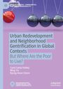 Text: "Urban Redevelopment and Neighborhood Gentrification in Global Contexts: But Where Are the Poor to Live?" Drei Kugeln, rote Aufschrift "Gentrification".