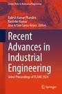 Titel: "Recent Advances in Industrial Engineering"; Hintergrund blau-orange, technische Zeichnungen.