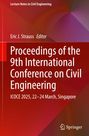 "Proceedings of the 9th International Conference on Civil Engineering, ICOCE 2025, 22-24 March, Singapore." Roter abstrakter Hintergrund.