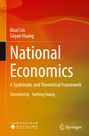 Text: "National Economics: A Systematic and Theoretical Framework". Autoren: Muxi Lin, Taiyan Huang. Hintergrund: Rot-Orange. Logos: Economic Science Press, Springer.