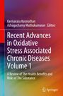 "Recent Advances in Oxidative Stress Associated Chronic Diseases Volume 1." Autoren: Kaviyarasu Kasinathan, Azhaguchamy Muthukumar. Springer-Logo. Farbverlauf rot, lila, blau.