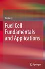 "Fuel Cell Fundamentals and Applications" von Yinshi Li. Hintergrund ist ein abstraktes Muster in Rot- und Grüntönen.