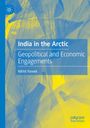 "India in the Arctic: Geopolitical and Economic Engagements" von Nikhil Pareek. Blau-gelber abstrakter Hintergrund.
