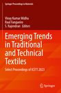 "Emerging Trends in Traditional and Technical Textiles" in Weiß auf rotem und orangefarbenem Hintergrund.