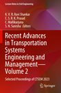 "Recent Advances in Transportation Systems Engineering and Management—Volume 2" auf rotem Hintergrund mit Springer-Logo.