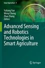 Titel: "Advanced Sensing and Robotics Technologies in Smart Agriculture". Grüner Hintergrund, Blatt in Zielscheibe.