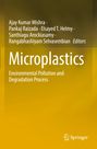 Text: Titel "Microplastics", "Environmental Pollution and Degradation Process", Herausgebernamen. Unten rechts Springer-Logo.