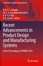 Recent Advancements in Product Design and Manufacturing Systems. Illustration von Zahnrädern und Maschinenzeichnungen.