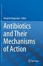 Blaues Buchcover mit Text: "Deepesh Nagarajan, Editor, Antibiotics and Their Mechanisms of Action". Springer-Logo unten rechts.