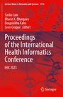 "Proceedings of the International Health Informatics Conference, IHIC 2023." Hintergrund: 3D-Netzwerkstruktur.