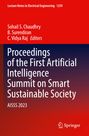 "Proceedings of the First Artificial Intelligence Summit on Smart Sustainable Society. AISS 2023. Rotes und blaues Design."