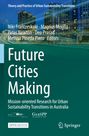 „Future Cities Making“ von Frantzeskaki et al., urbanes Nachhaltigkeitsthema, Skyline bei Nacht, Logos: Drift, GraSPP, Springer.