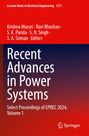 "Recent Advances in Power Systems", Proceedings of EPREC 2024, Volume 1. Rotes und blaues Design, Springer-Logo.