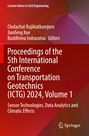Der Text beschreibt die "Proceedings of the 5th International Conference on Transportation Geotechnics (ICTG) 2024, Volume 1". Im Hintergrund sind abstrakte Farbverläufe in Rot- und Lilatönen zu sehen. Links unten das Springer-Logo.
