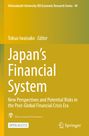 Buchtitel: "Japan's Financial System", gelber Hintergrund mit Logos von "Hitotsubashi University" und "Springer".