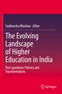 Buchtitel: "The Evolving Landscape of Higher Education in India". Es ist ein sachliches, farbenfrohes Cover in Rot und Lila.