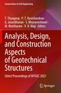 Auf rotem Hintergrund steht „Analysis, Design, and Construction Aspects of Geotechnical Structures“. Oben sind die Herausgeber. Unten rechts ein Springer-Logo.
