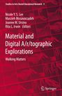 „Material and Digital A/r/tographic Explorations: Walking Matters“. Rote Gitterstruktur mit ineinander greifenden Händen im Hintergrund.
