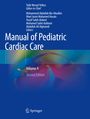 "Manual of Pediatric Cardiac Care, Volume II, Second Edition" steht auf blauem Hintergrund mit buntem, abstraktem Design.