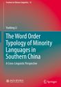 „The Word Order Typology of Minority Languages in Southern China“ von Yunbing Li. Gradient-Hintergrund, Logos von Verlagen.