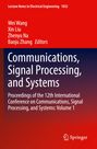 "Communications, Signal Processing, and Systems. Wei Wang, Xin Liu, Zhenyu Na, Baoju Zhang. Roter und blauer Hintergrund."
