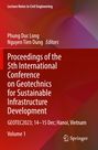 Cover mit buntem Farbverlauf. Texte: "Lecture Notes in Civil Engineering", "Proceedings of the 5th International Conference on Geotechnics for Sustainable Infrastructure Development", "GEOTEC2023; 14–15 Dec; Hanoi, Vietnam", "Volume 1". Springer Logo unten rechts.