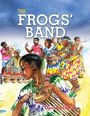 "The Frogs' Band", Opokua Ohene. Illustration: Eine Gruppe von Kindern spielt traditionelle Instrumente und tanzt lebhaft.