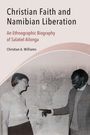 Titel: "Christian Faith and Namibian Liberation". Zwei Personen vor einer Afrika-Karte im Gespräch.