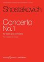 „Dmitri Shostakovich | Concerto for Violin and Orchestra No. 1 in A minor“. Groß auf rotem Hintergrund: "Concerto No. 1".