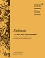Text: Kuhnau - Welt Adieu, ich bin dein müde. Kantate zum 24. Sonntag nach Trinitatis. Links florales Muster mit Engel.