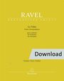 "Ravel, La Valse, Poème chorégraphique, pour orchestre", in der Mitte, gelber Hintergrund, Bärenreiter-Logo unten.